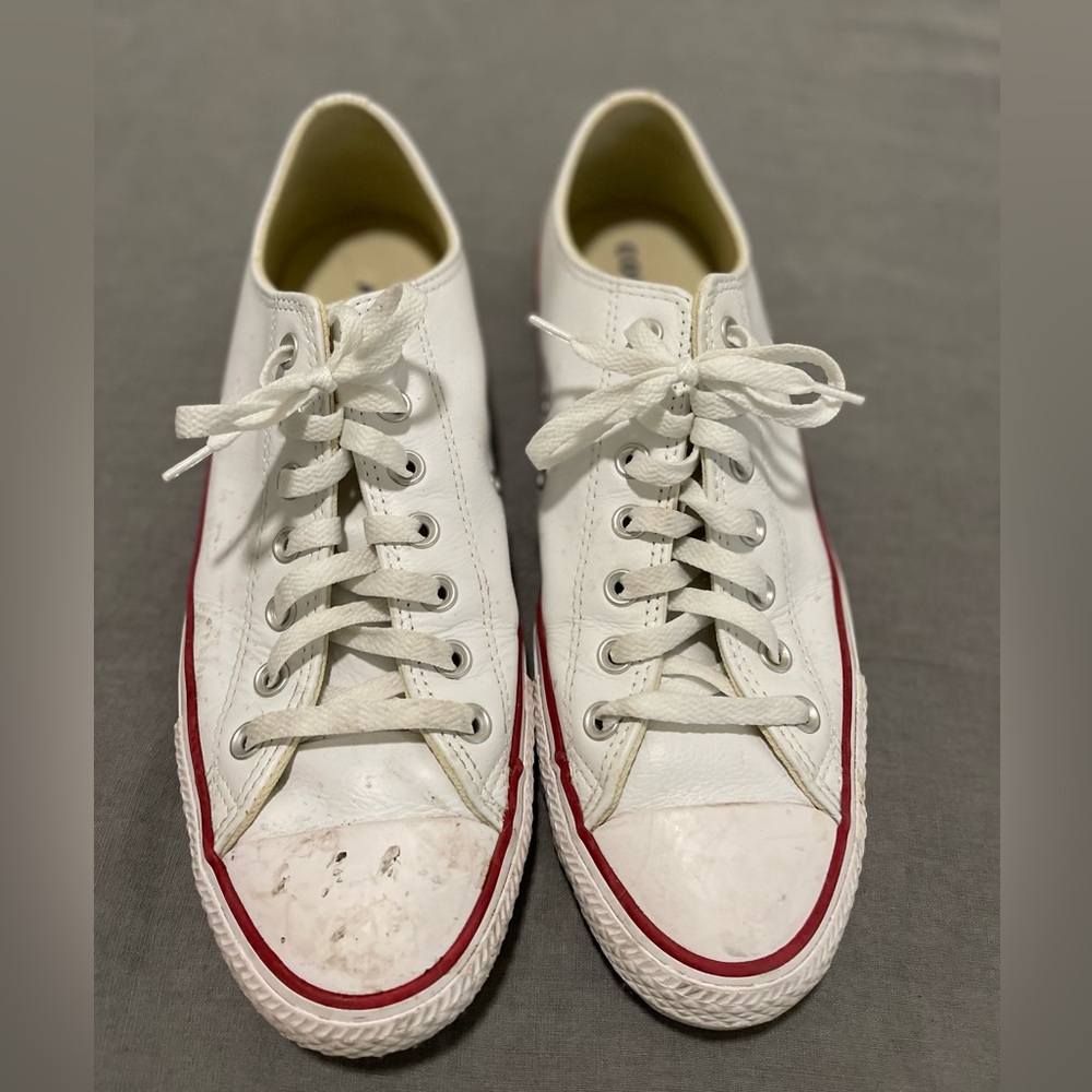 White leather converse chucks size 11.5
